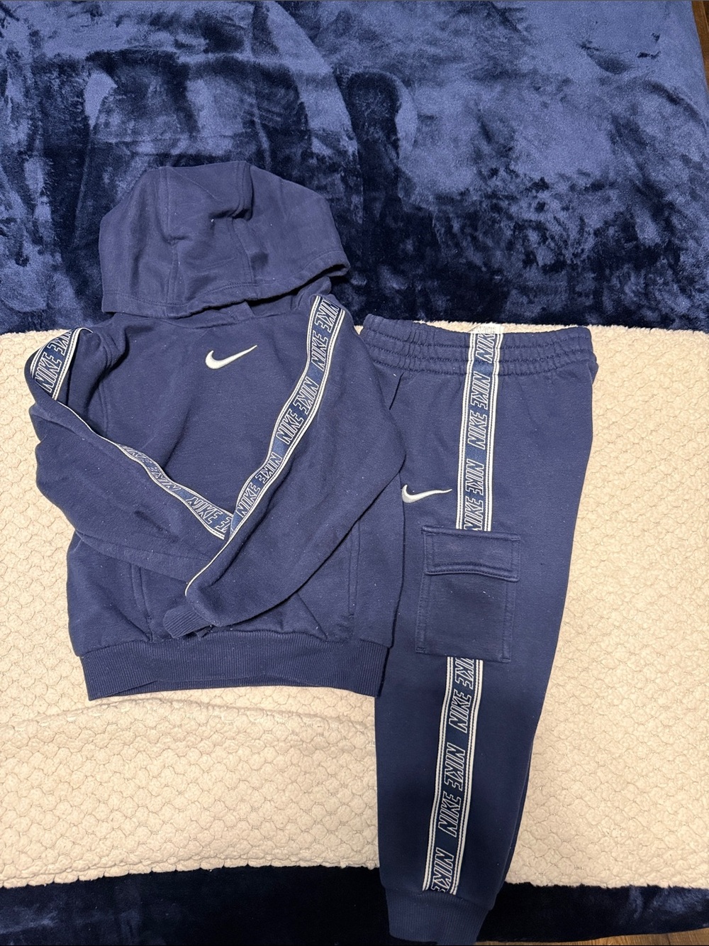 Nike Kids Navy Blue Hoodie & Joggers Set